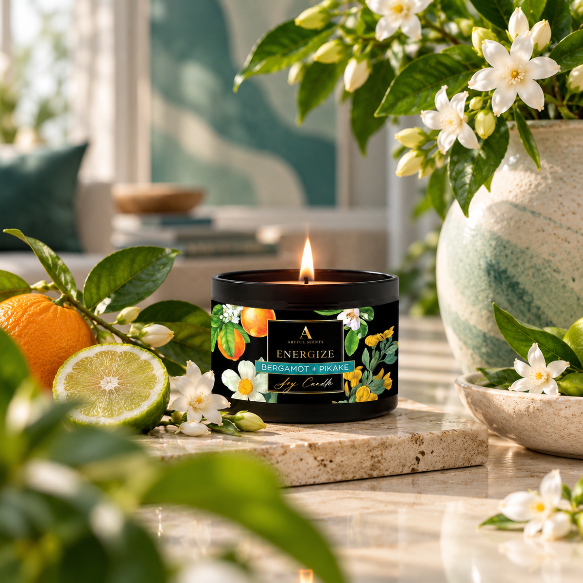ENERGIZE : Bergamot + Pikake Candle