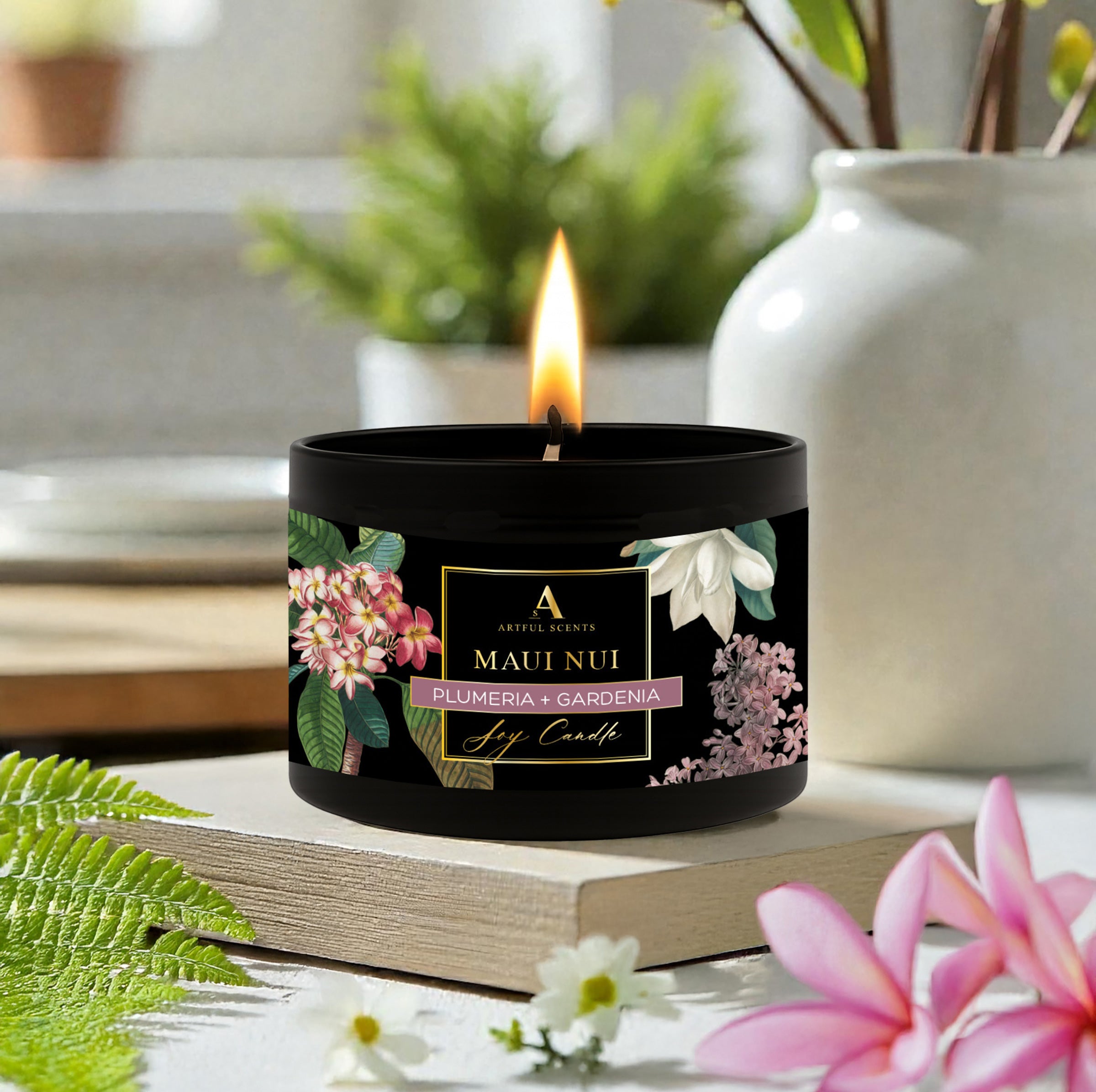 メイフラワーカンパニー MAUI NUI : Plumeria + Gardenia Candle – Artful Scents